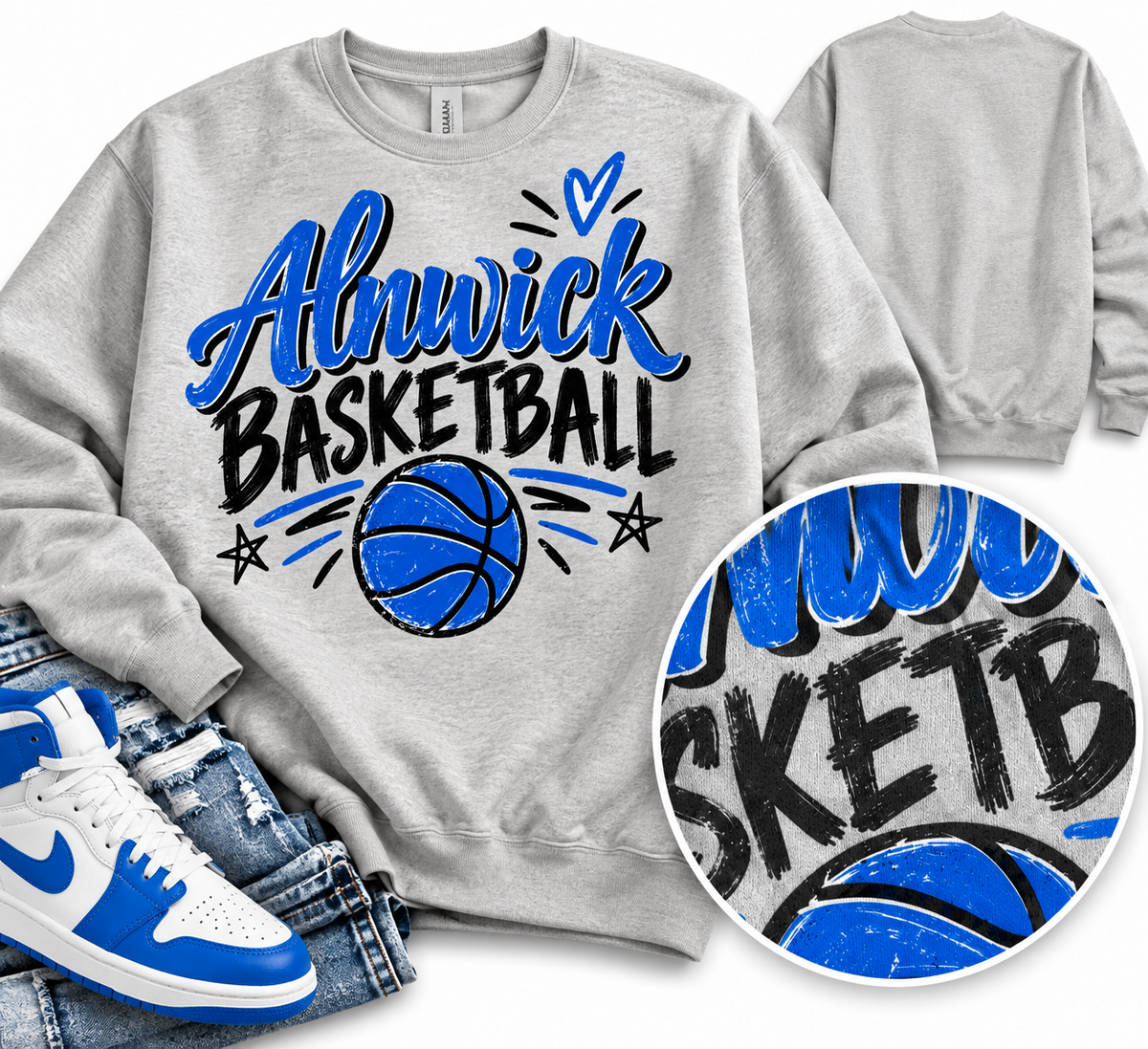 Alnwick Basketball – Royal Blue & Black apparel mockup