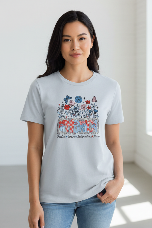 America Wildflower Patriotic Tee